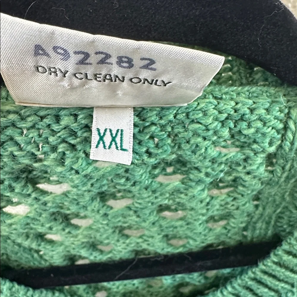 Irish Wool Cable Knit Green Cardigan Sweater - Picture 11 of 17